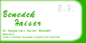 benedek haiser business card